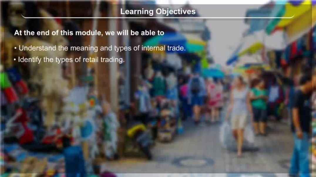 Class 11 th English Mediam Commerce Animated video of Internal Trade